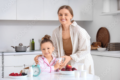 Cute little girl in pajamas...