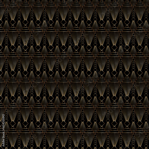 seamless abstract pattern gold background with geometric shapes vector illustration