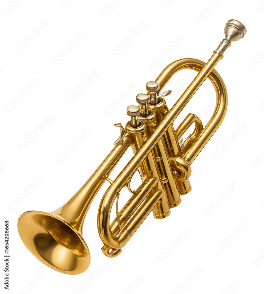 Obraz premium Golden brass trumpet.