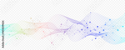 Abstract tech network connection dots. Digital technology and big data analysis background. White background with plexus lines. Geometric background with abstract mesh