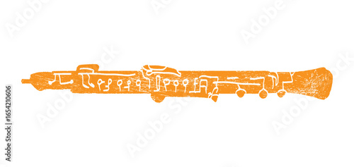 oboe, hautboy. Music festival poster. Wind musical instruments. Competition. A set of vector illustrations. Minimalistic design. Banner, flyer, cover, print.	