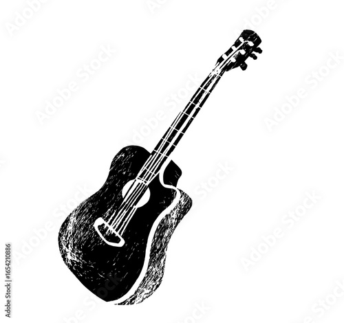 Guitar, bracket, quadrant, folk. Music festival poster. String musical instruments. Competition. A set of vector illustrations. Minimalistic design. Banner, flyer, cover, print.	