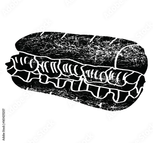 Big sandwich Food icon. Vector illustration textured