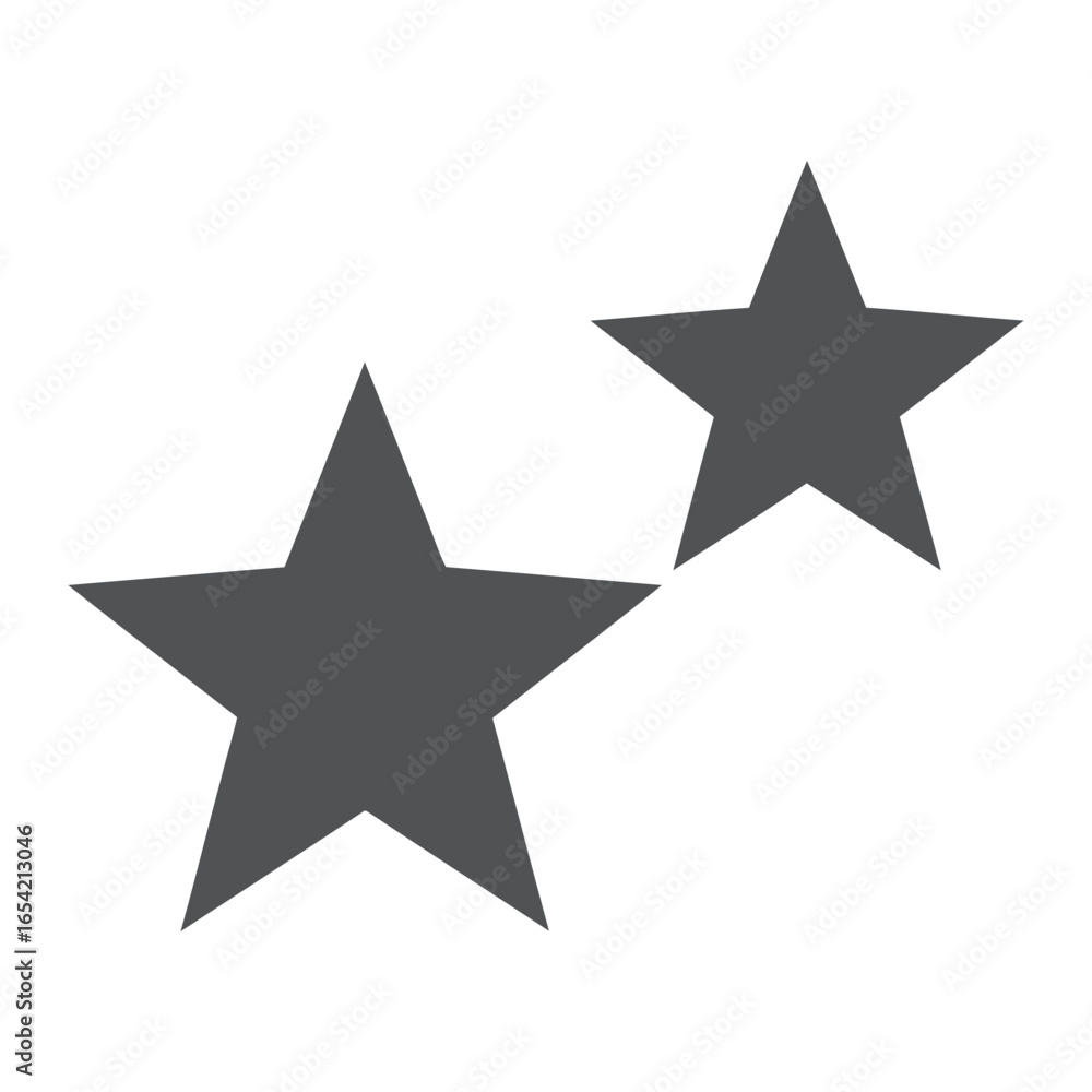 Fototapeta premium Two gray five pointed stars are positioned on a white background in a simple graphic design style vector