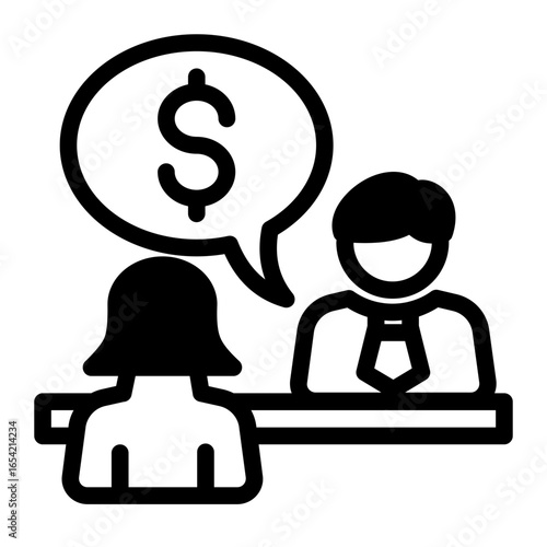 Employment Compensation Discussion icon from the Hiring icon collection (Mixed Style)