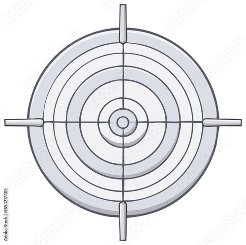 Drawn Target with Circles and Crosshairs for Shooting or Archery Practice