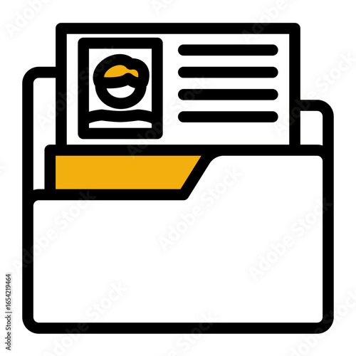 Professional CV Profile icon from the Hiring icon collection (Outline Color Lineal Style)