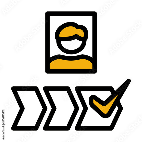 Recruitment Hiring Pipeline icon from the Hiring icon collection (Outline Color Lineal Style)