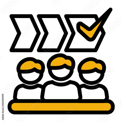 New Employee Training icon from the Hiring icon collection (Outline Color Lineal Style)