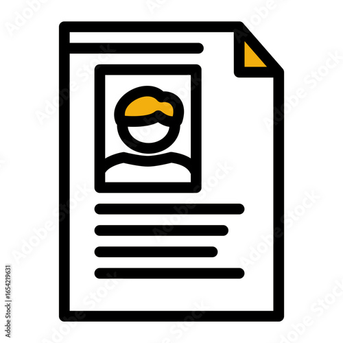 Job Applicant Resume icon from the Hiring icon collection (Outline Color Lineal Style)