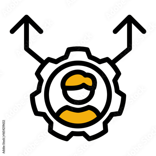 Career Growth Training icon from the Hiring icon collection (Outline Color Lineal Style)