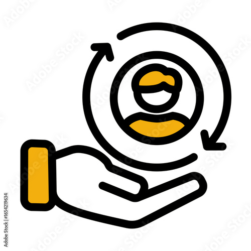 Corporate Team Worker icon from the Hiring icon collection (Outline Color Lineal Style)