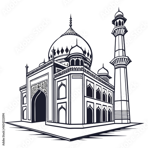 The taj mahal, a magnificent marble mausoleum in agra, india, a symbol of love and architectural brilliance isolated on white background