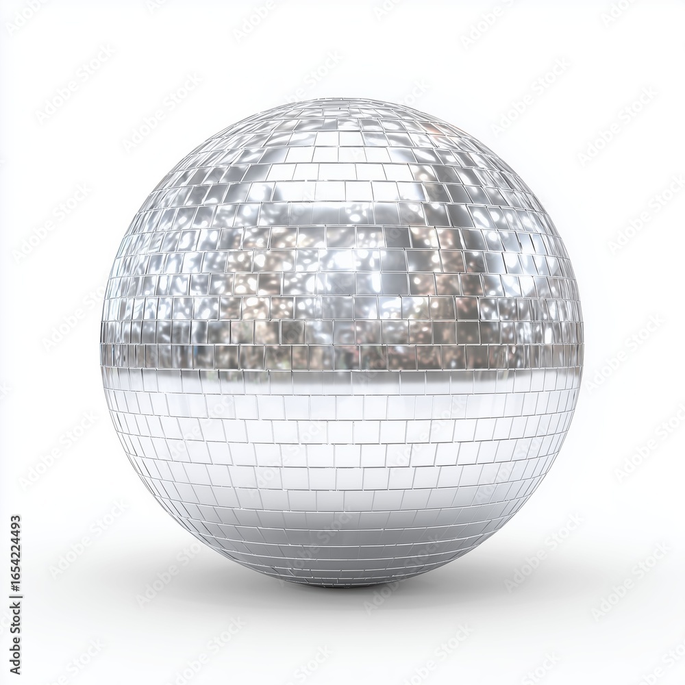 Fototapeta premium Sparkling Disco Ball: Reflecting Party Vibes , PNG isolated cut out image