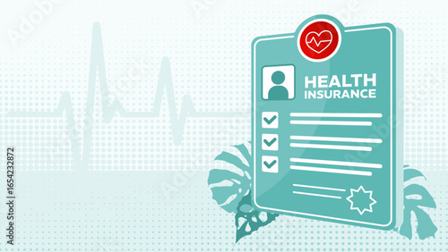 Health insurance, health policy - background with copy space, banner