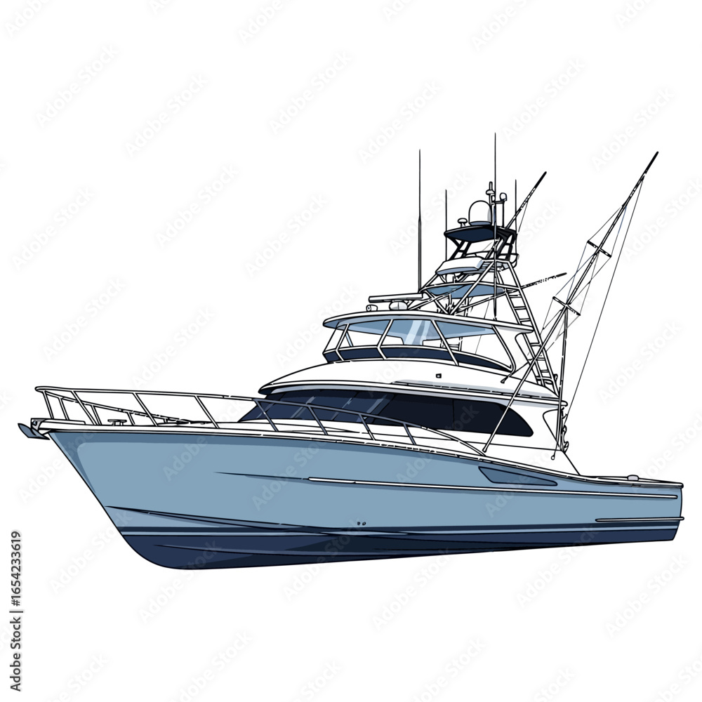 Naklejka premium boat fishing illustration logo vector image t shirt