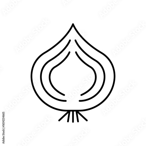 Onion Vegetable Line Icon: Food and Cooking Ingredient