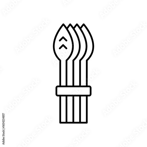 Asparagus Vegetable Line Icon: Healthy Food and Spring Produce