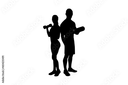 Silhouette of Fitness Couple