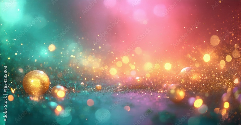 Obraz premium Abstract colorful background. Bright lights, sparkles create dreamy effect. Vivid hues blend seamlessly. Festive, magical impression.