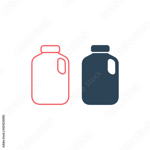 Gallons bottle vector illustration icons set