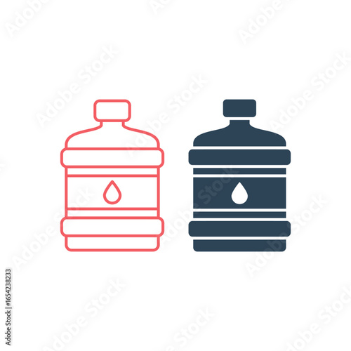 Gallons bottle vector illustration icons set