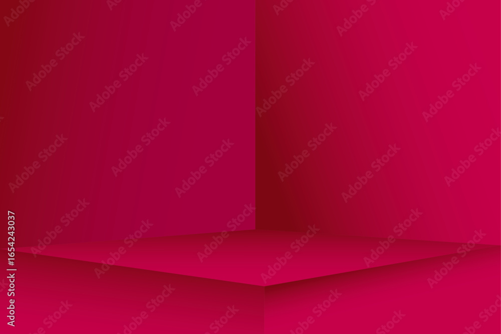 Obraz premium 3d product display background - Empty room interior design or magenta pedestal display on vivid background - Blank stand for showing product. 3D rendering