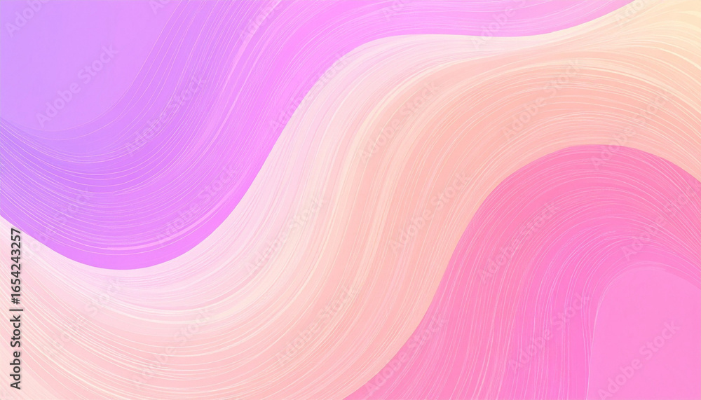Fototapeta premium Pastel waves flow smoothly across a soft gradient canvas, creating a calming and visually appealing abstract backdrop with a gentle, dreamy aesthetic.