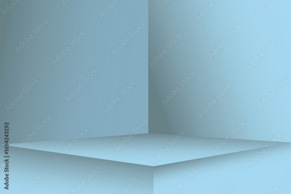 Fototapeta premium 3d product display background - Empty room interior design or light cyan pedestal display on vivid background - Blank stand for showing product. 3D rendering