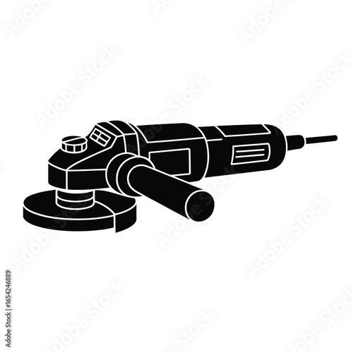 Silhouette of an electric angle grinder tool