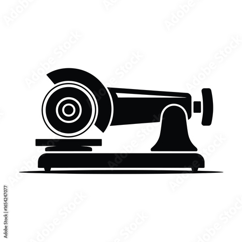 Silhouette of a stationary angle grinder tool