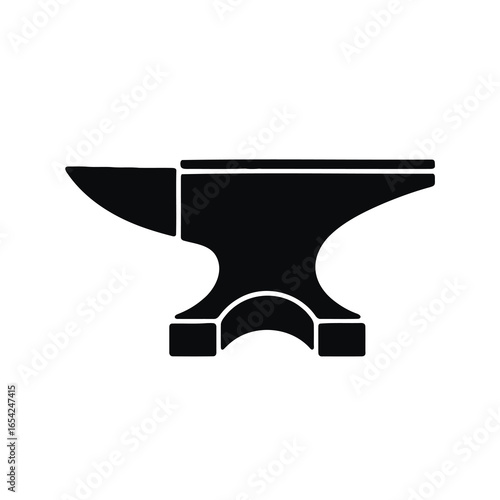 Black silhouette of a traditional blacksmith anvil