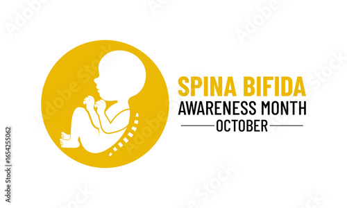 Spina Bifida awareness month is observed every year in October. This month is awareness Educate people and families about this neural tube birth defect. Banner poster, flyer and background design.