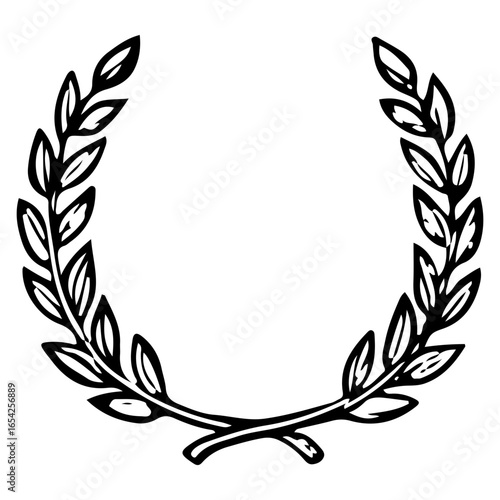 Vintage Laurel Wreath Icon, Classic Justice Symbol Illustration Design