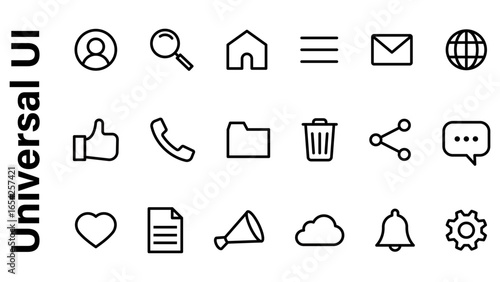 Universal UI icon誰でも使いやすい・共通のユニバーサルUIのアイコンセット