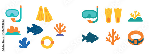 Snorkeling Icon Set