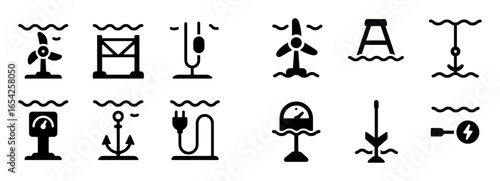 Tidal Energy Icons