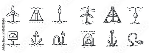 Tidal Energy Icons