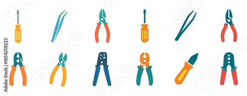 Colorful Electronics Tools Icons
