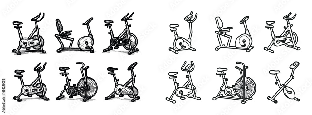 Naklejka premium Fitness Bike Icons