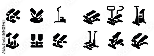 Fitness Stepper Icon Set