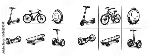 Electric Transport Icons