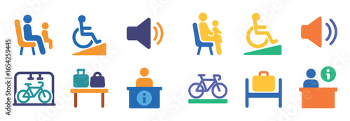 Colorful Transport Icons