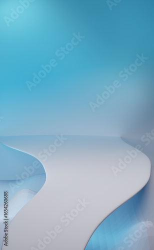 Blue abstract background for product display and presentation , Abstract Blue and White Curved Background.