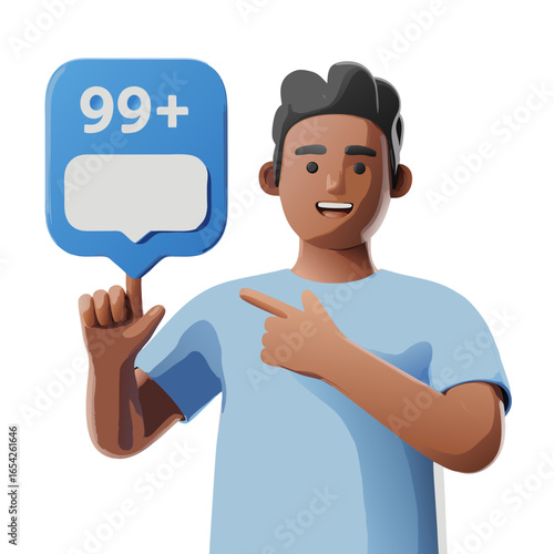 Smiling Person Holding Up a 99 Social Media Like Counter.