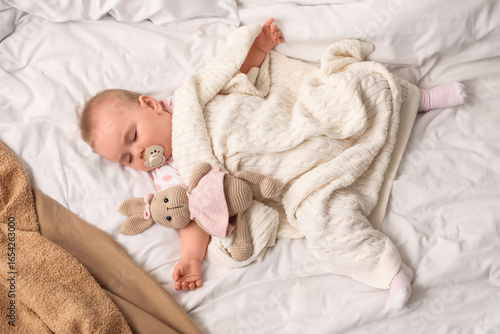 Cute sleeping little baby w...