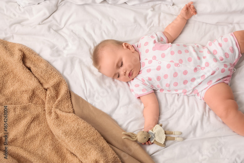 Cute sleeping little baby w...
