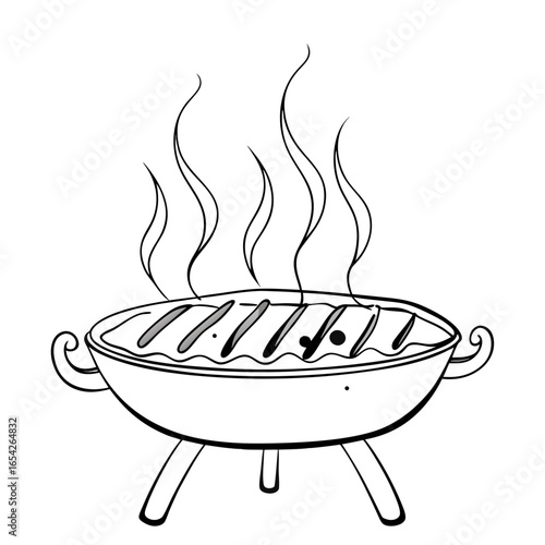 Meat and fish barbecue ribs icon transparent background