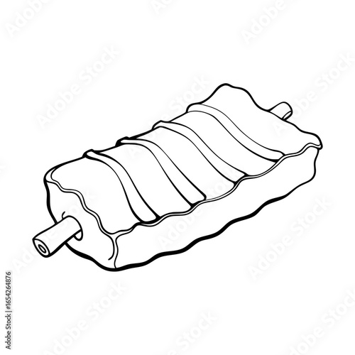Meat and fish beef ribs icon transparent background