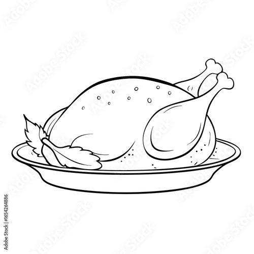Meat and fish Christmas roast turkey icon transparent background